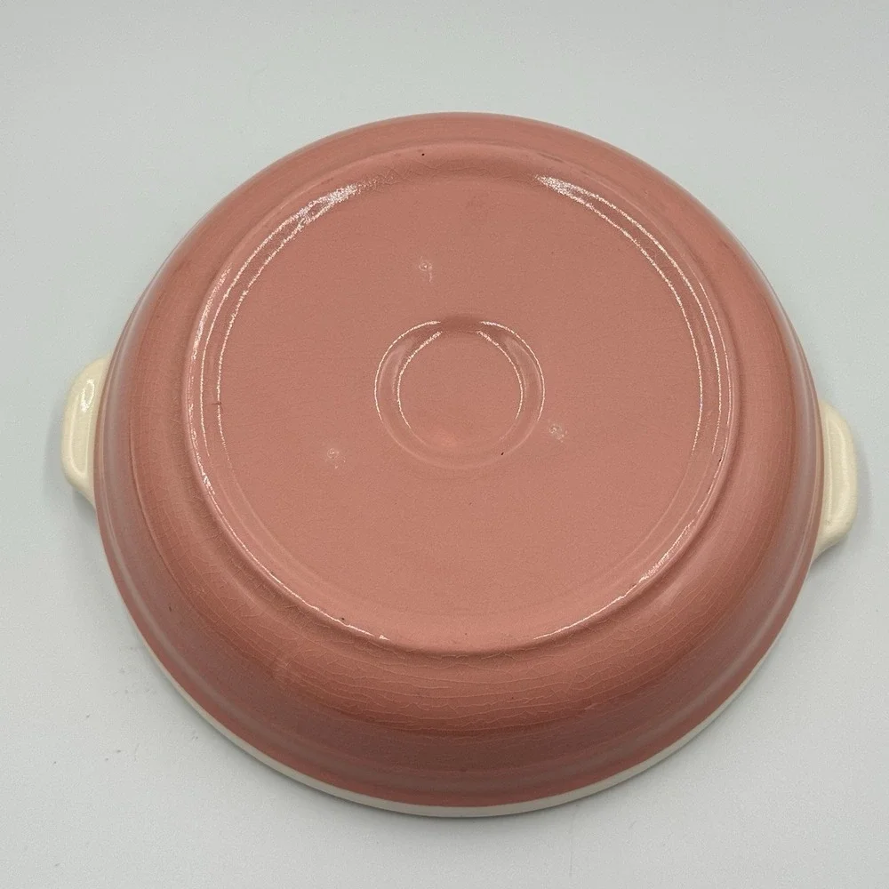 Vintage Baby Warming Dish Bowl Ceramic Pink Bears 1940s With Cork Plug
